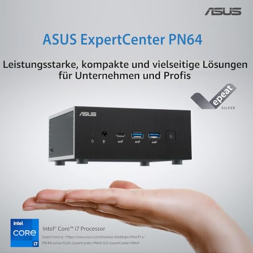 ASUS ExpertCenter PN64-S7013MD Mini PC (Intel Core i7-12700H Prozessor, Intel Iris XE Grafik, 16GB DDR5 RAM, 512GB M.2 NVMe PCIe 4.0 SSD, WiFi 6E)