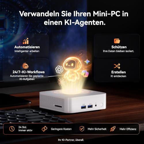 GEEKOM AI Mini PC A7 mit AMD Ryzen7 7730U(Übertrifft 7430U), 32GB & 500GB