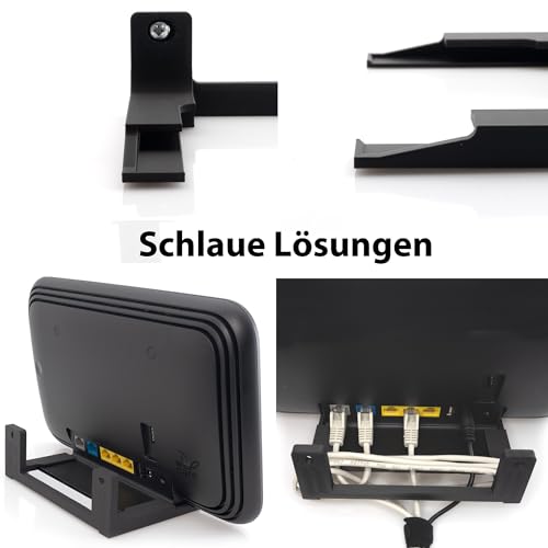 Wandhalterung für Telekom Speedport Smart 4 Plus, 4R, 4R 2, Router WLAN Halterung Halter Wandhalter mit Kabelmanagment inkl. Befestigungsmaterial - Made in Germany