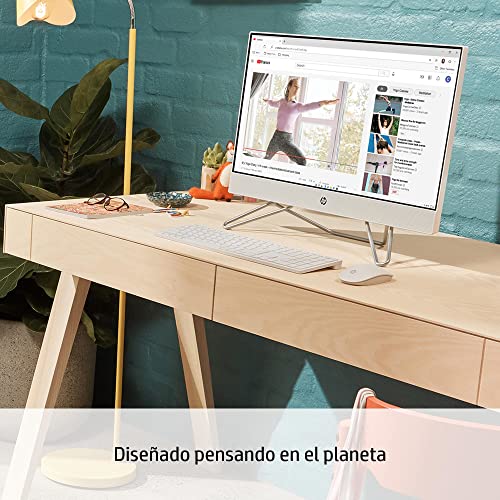 HP All-in-One 24-cb1002ss Bundle PC (23,8 Zoll) Full HD (1920 x 1080, IPS, Intel Core i5-1235U, 16GB RAM, 512GB SSD, Intel Iris Xe Graphics, Windows 11 H) ome, Anti-Reflektierend Schneeweiß