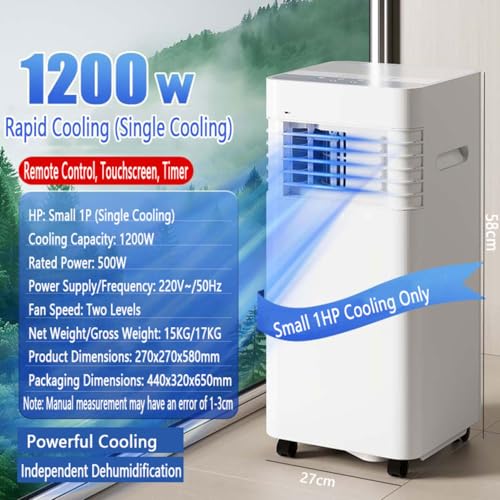 Tragbare Klimaanlage 12000 BTU Kühlventilator mit Luftentfeuchter, Fernbedienung, Fenster-Kit, oszillierende AC-Einheit für Zuhause, Büro, Schlafzimmer