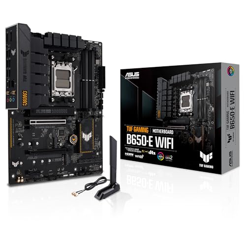 ASUS TUF Gaming B650-E WiFi Mainboard Sockel AMD AM5 | Ryzen 7000, ATX, PCIe 5.0, DDR5-Speicher, WiFi 6E, USB 3.2 Gen 2x2 Typ-C, Aura Sync