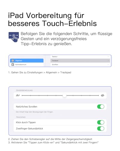 Inateck Hülle mit Tastatur für iPad 11(A16)/10. Gen, Ultraleicht 450g