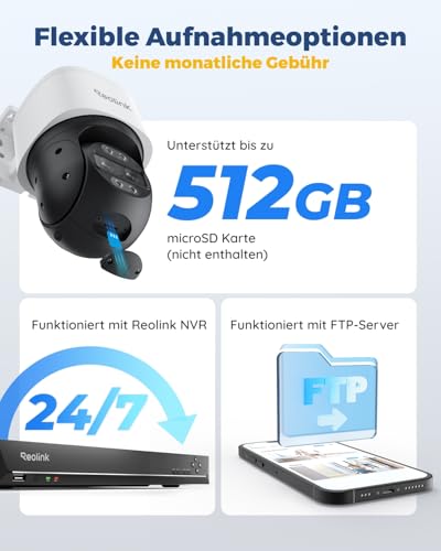 Reolink 4K PTZ PoE Überwachungskamera Außen mit Dual-Objektiv,TrackMix PoE