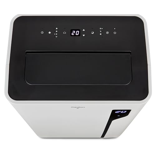 MEDION Smarte Mobile Klimaanlage mit Abluftschlauch P1200 (12000 BTU, mobil, inkl. Fensterabdichtung, bis 36m², 3in1 Kühlen Entfeuchten Ventilieren, App- und Sprachsteuerung, Schlafmodus, MD 37734)