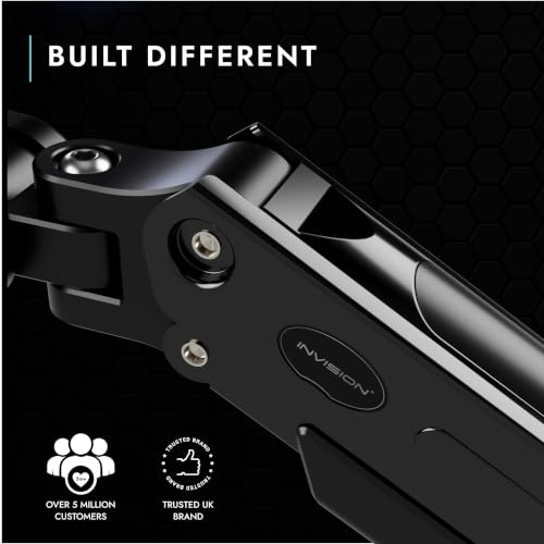 Invision Monitorarm Halterung fur Monitore von 24"-40" VESA 75/100mm ergonomisch höhenverstellbare Schreibtischklemme 2-15 kg (MX450)