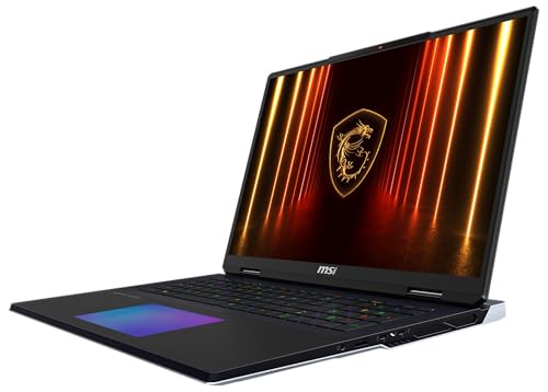 MSI Titan 18 HX AI Gaming-Laptop, 18" UHD+ Mini-LED Display, Intel Core Ultra 9, NVIDIA GeForce RTX 5090, 96 GB DDR5 RAM, 6 TB SSD, Windows 11 Home, QWERTZ Tastatur, Schwarz, A2XWJG-070
