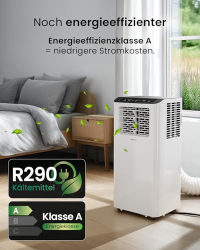Pro Breeze Mobiles Klimagerät 14000 BTU – Klimaanlage mit Abluftschlauch, WiFi Smart Home Steuerung, 24h Timer, LED Display & Fensterabdichtung – Mobile Klimaanlage für Wohnung, Büro & Zuhause