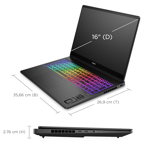 HP Omen MAX 16 Laptop, AMD Ryzen AI 7 H 350, RTX 5070 Ti, 32GB RAM, 1TB SSD | Windows 11 High-End Gaming Laptop mit 16" 240Hz WQXGA-Display, FreeSync Premium, Wi-Fi 7, RGB-Tastatur, QWERTZ, Shadow Black