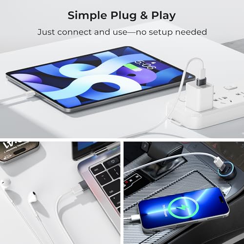 Basesailor USB auf USB C Adapter für iPhone 18 17e 16 Pro Max Duo Charger | Typ C Buchse zu USBA Stecker Ladegerät Netzteil für Apple 15 14 Plus,iPad 10 Mini 7 Air 6,Apple Watch 12 11 10,Samsung S26 25
