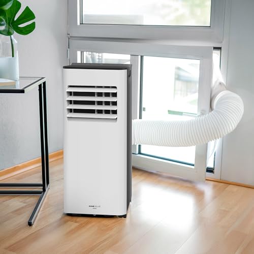 Mobile Klimaanlage 9000 BTU mit Abluftschlauch | 3-in-1 Mobiles Klimagerät | Leiser Betrieb | Digitaldisplay, App und Fernbedienung | Fenster-Installationsset | Timerfunktion | Für Räume bis 30 m²