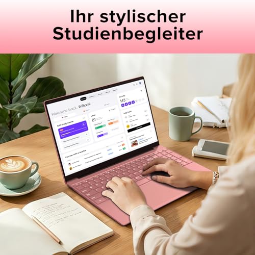 Trygood Laptop 15,6 Zoll 8GB RAM 256GB SSD Notebook Full HD IPS Display Roségold Hintergrundbeleuchtete Tastatur Fingerabdruck-Entsperrung Dual-Band WLAN HDMI USB 3.0 für Schule Studium Home Office A