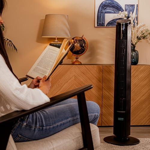 Cecotec Turmventilator EnergySilence 9250 Skyline Smart Tilt, 42 Zoll | Motor mit 45 W, Fernbedienung mit LED-Display, neigbar, 3 Geschwindigkeiten, 4 Modi, Timer bis 12 Std.