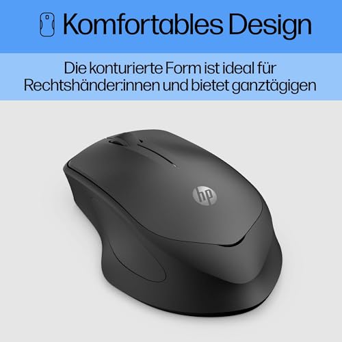 HP 280 Silent Wireless Maus (besonders leises Klicken, Lange Akkulaufzeit, Dongle) schwarz
