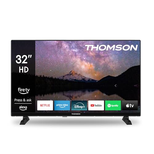 Thomson 32 Zoll (80 cm) HD Smart Fire TV, Alexa-Sprachsteuerung, Triple-Tuner (DVB-T2/C/S2), Dolby Audio, DTS Virtual:X, HDR10, WLAN, Bluetooth, HDMI, 32HF2S34
