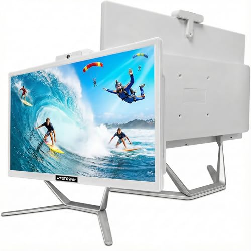 STGSivir All in One PC, 21.5" FHD Display, Core i5, 16G RAM, 1T SSD | PC All in One, WLAN, BT 5.0, Webcam, Windows 11 Pro, Weiß AIO PC für Zuhause & Büro
