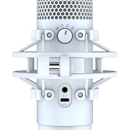 HyperX QuadCast S USB Mikrofon mit RGB-Beleuchtung | Streaming & Content Creation, Vibrationsgeschützte Halterung, Tap-to-Mute, Echtzeit-Mikrofonüberwachung