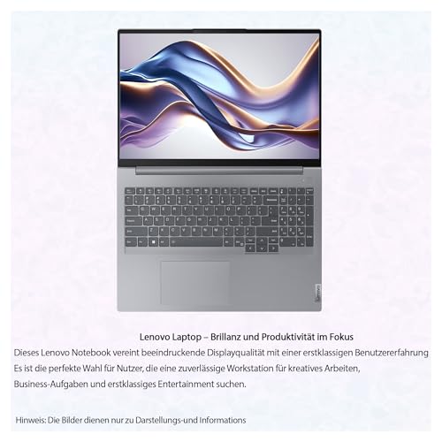 Lenovo ThinkBook 16 Gen 6 Business Laptop, Core i7-13700H, 32 GB DDR5 RAM, 1 TB PCIe SSD, 16" WUXGA (1920x1200) Display, Intel Iris Xe Graphics, Deutsches Tastatur-Layout, W11 Pro, Arctic Grey