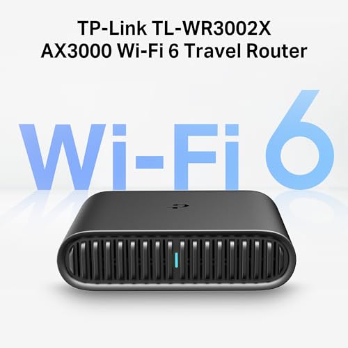 TP-Link TL-WR3002X Wi-Fi 6 Reise-Router Dualband AX3000, 1 × 2,5-Gbit/s-Port + 1 × Gigabit- USB 3.0, OpenVPN, WireGuard, kann mit Einer Powerbank betrieben Werden, mehrere Modi in einem