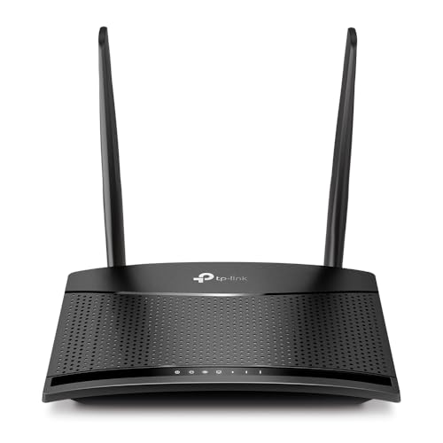 TP-Link TL-MR110 4G LTE Router, 4G Download 150 Mbit/s, WLAN 2,4 GHz 300 Mbit/s, 2 x Ethernet-Ports, 2 x Externe Antennen, Plug and Play, Router-Modus, bis zu 32 Geräte, Kindersicherung, Gast-Netzwerk