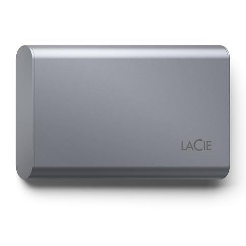 LaCie Mobile SSD Secure 500GB, 10Gbps USB 3.1 Type C, PC Mac iPad & iPhone, Space Grey, Includes Data Rescue Service (STKH500800)