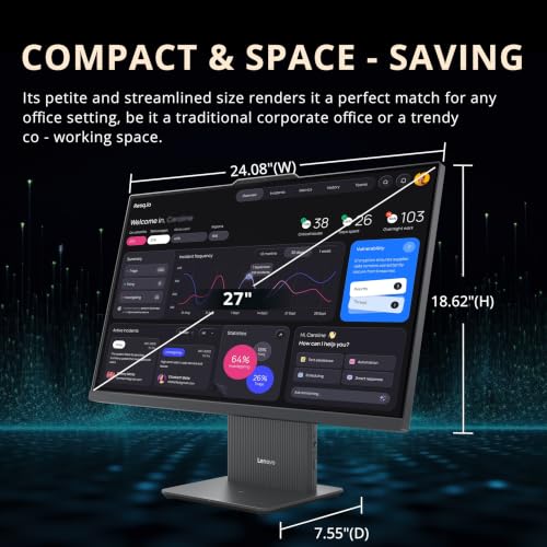 Lenovo Ideacentre 68,6 cm (27 Zoll) FHD Touch All-in-One Desktop, AMD Ryzen 5 8645HS, 8 GB DDR5, 1,5 TB Speicher (512 GB SSD + 1 TB Dockingstation), AMD Radeon 760M, 5 MP Kamera, Wi-Fi 6, Tastatur und