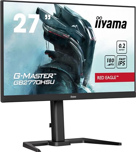 iiyama G-Master Red Eagle GB2770HSU-B6 68,6cm 27" Fast-IPS LED Gaming Monitor Full HD HDMI DP USB3.2 0,2ms 180Hz Adaptive Sync Höhenverstellung Pivot schwarz