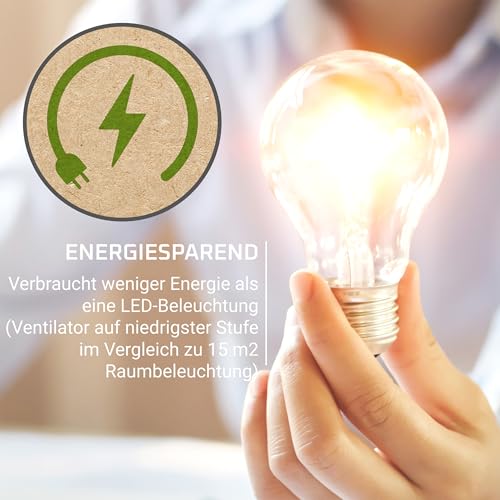 Rowenta Turbo Essential, Standventilator, leistungsstark, VU3110 | Standventilator, Leise 58 dB, höhenverstellbar & oszillierend, kompakt für Büro, Wohn-/Schlafzimmer, Farbe: Schwarz/Rot
