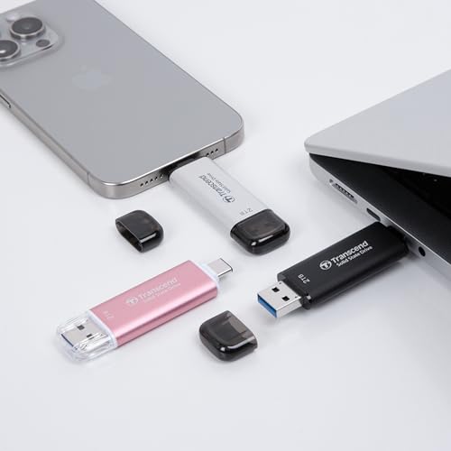 Transcend 2TB ESD310 Dual Portable SSD 1050 MB/s USB-A+C, USB-Stick | Externe SSD mit USB 3.2 Gen 2 für iPhone 17, 16, 15, iPad, Mac, Tesla, Steam Deck, Android und Smart-TV