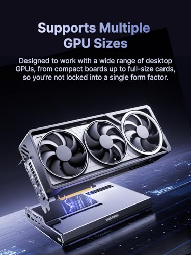 MINISFORUM DEG2 Thunderbolt 5 (80 Gbit/s, 140 W) und OCuLink eGPU-Erweiterungsdock, PCIe x16, mit M.2 NVMe-Steckplatz, unterstützt ATX/SFX-Netzteile