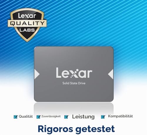 Lexar NS100 2,5" SATA III (6Gb/s) Interne SSD 512GB, Solid-State-Laufwerk, SSD Festplatte Interne bis zu 550 MB/s Lesen, SATA SSD für Laptop, Desktop-Computer/PC