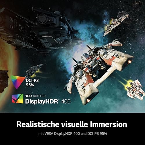 LG Ultragear 16:9 UHD Gaming Monitor 27GR93U-B - 27 Zoll, IPS-Display, HDR10, AMD FreeSync, Grau/Schwarz