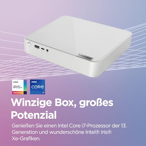 Lenovo IdeaCentre Mini Desktop PC | Intel Core i7 13620H | 16GB RAM | 512GB SSD | Intel Grafik | Windows 11 Home | QWERTZ | grau | 3 Monate Premium Care