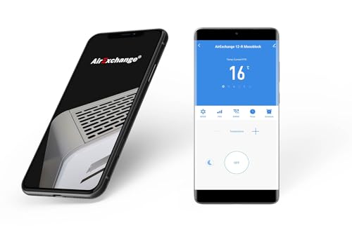 AirExchange - Wand-Monoblock-Klimaanlage-Wärmepumpe-INVERTER, 4-in-1 Klimaanlage ohne Außengerät, Heizen, Kühlen, Entfeuchten, Reinigen, 12.000 BTU, bis 80 m², R290, WEIß