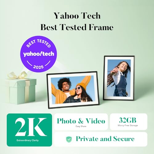 pexar by Lexar 2K Digitaler Bilderrahmen, FAZ Kaufkompass Testsieger, 11'' Anti-Glare IPS Touch Screen, Wi-Fi Digitaler Fotorahmen mit 32GB zum Verschenken