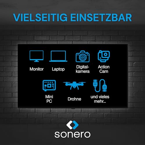 Sonero Mini HDMI auf HDMI Adapter, 4K Portsaver, C Stecker A Buchse, 0,15 m | Premium High Speed Adapter mit zweifacher Abschirmung und PVC-Mantel für stabile Bild- und Tonübertragung