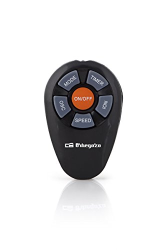 Orbegozo TWM 1015 - Ionischer Turmventilator, Fernbedienung, drei Ventilatormodi, digitales Display, Timer-Funktion, drei Geschwindigkeiten, leise, um 80 Grad drehbar, 45 W, Grau / Schwarz