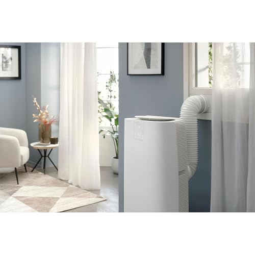 De'Longhi Pinguino GentleJet PAC AP98 mobile Klimaanlage, leise & tragbar, 11.500 BTU/h, für Räume bis zu 100m³, Entfeuchter, A+, 24 H Timer, Fernbedienung, 2.7kW, Klimagerät, Weiß