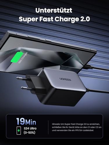 UGREEN Nexode USB C Ladegerät 65W, 4-Port, GaN Netzteil, Mehrfach Charger