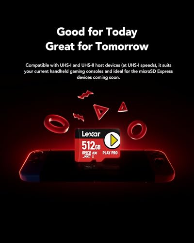 Lexar PLAY PRO MicroSD Express-Karte 512GB, 900MB/s Lesen | MicroSDXC, spieloptimiert, A2, 4K, für Handheld-Konsolen, Switch, tragbare Gaming-Geräte, 600MB/s Schreiben