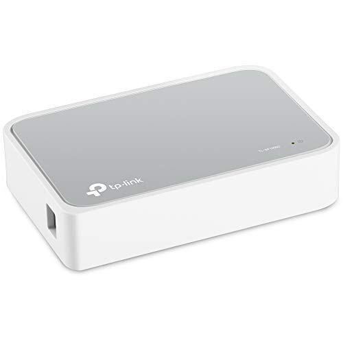 TP-Link TL-SF1005D 5-Port Fast Ethernet-/Netzwerk-/LAN Switch (10/100Mbit/S, Automatische Geschwindigkeits- und Duplexanpassung, Plug-und-Play, Auto-MDI/MDIX, lüfterlos) Weiß
