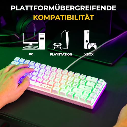 The G-Lab Combo Hydrogen - Set Gaming-Tastatur und Maus Weiß QWERTZ DE