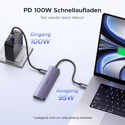 UGREEN USB C Hub HDMI 4K, Multiport Adapter mit SD/TF Kartenleser | Revodok 1071 mit PD 100W, USB 3.0 Datenports, für iPhone 17/16, MacBook Neo, iPad, Surface Laptop, Galaxy S24, Steam Deck