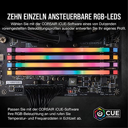 Corsair Vengeance RGB PRO 16GB (2x8GB) DDR4 Bis zu 3200MHz CL16 XMP 2.0 Enthusiast RGB LED-Beleuchtung Speicherkit - schwarz