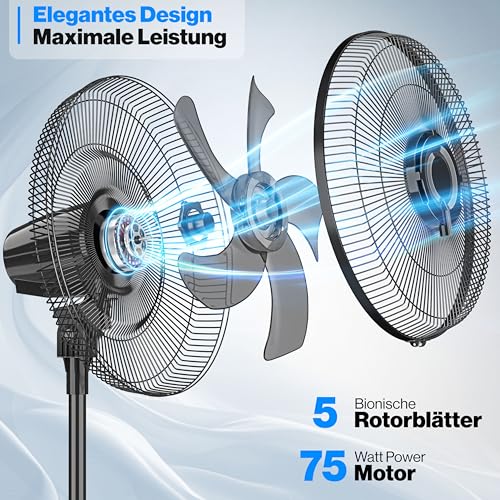 KESSER® Stand-Ventilator Frosty mit Wasser Ultraschall-Sprühnebel Wasserkühlung, inkl. Fernbedienung Timer-Funktion, Luftbefeuchter Leise, Nebelfunktion, Standventilator, Schwarz