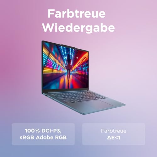 Lenovo Yoga Pro 7 Laptop | Copilot+PC | 14.5" 3K OLED Display | AMD Ryzen AI 9 365 | 32GB RAM | 1TB SSD | AMD Radeon GPU | Win11 Pro | QWERTZ Beleuchtet | Tidal Teal | 3 Monate Premium Care