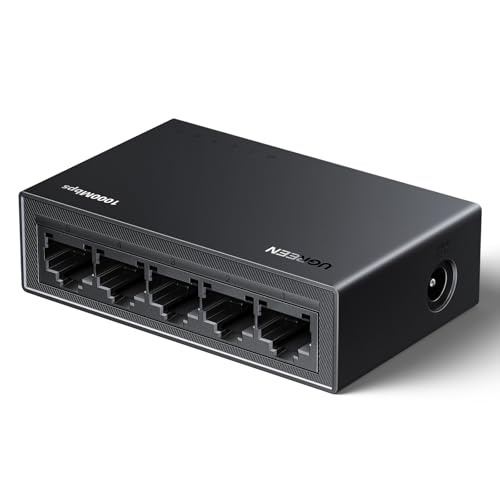 UGREEN LAN Switch Gigabit Netzwerk Switch, Plug & Play (5 Port) | Ethernet Switch für TV/ Laptop/ Switch/ Router, automatische Geschwindigkeit von 10/100/1000Mbps, Duplexanpassung
