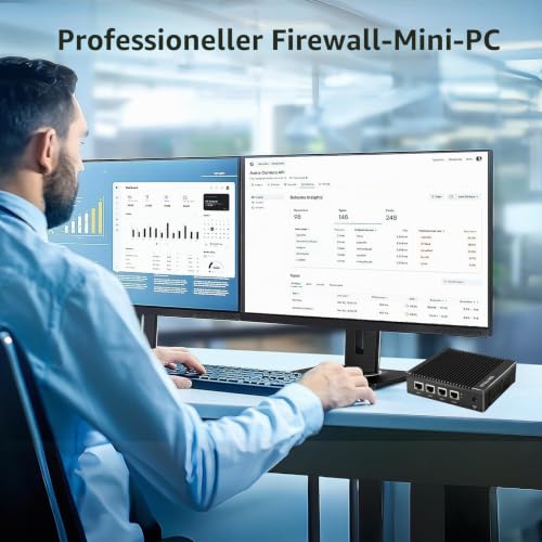 Micro-Firewall-Gerät Intel J3710/N3700 Quad-Core-lüfterlosesMini-PC mit 4 Anschlüssen, Intel 2,5 GbE i226 Gigabit-Netzwerkkarte AES-NI, USB 3.0/HDMI/VGA, 8 GB DDR3, 128 GB SSD