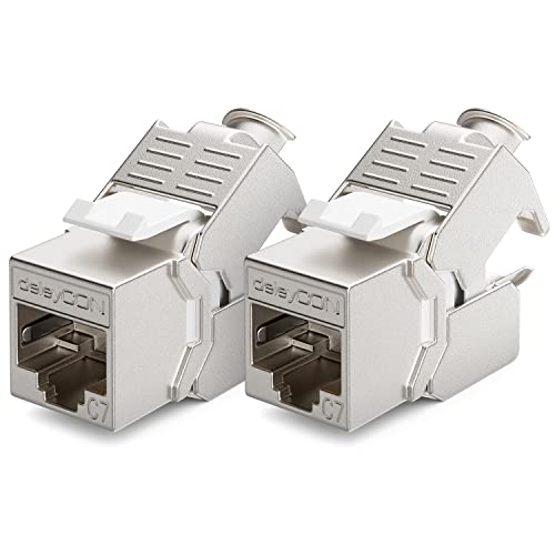 deleyCON CAT 7 Keystone Jack Modul 1000MHz 10 Gbit/s LSA, 2 Stück