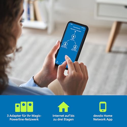 devolo Magic 2 WiFi 6 Next Multiroom Kit, WLAN Powerline Adapter, bis zu 3.000 Mbit/s über Wi-Fi 6, Mesh WLAN Steckdose, 2X Gigabit LAN, weiß